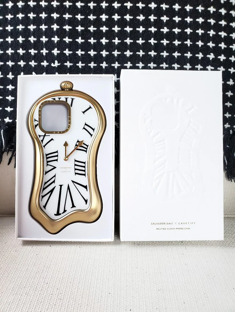 Casetify Salvador Dalí Melting Clock iPhone Case Gold & White